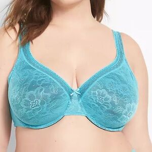 Cacique mint Green Modern Lace Unlined Full Coverage Bra Size 40 DD